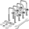4 Sets M12 Square U Bolts 2 Inch Wide, 1/2" x 2-1/16" W x 4-1/2"L - size: M12 x 2-1/16"W x 4-1/2"L