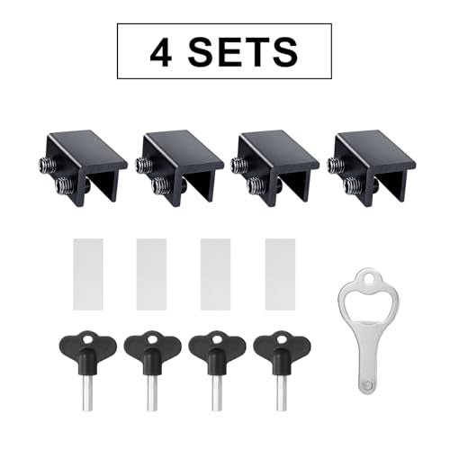 ZRFCXE Window Locks, Fits Horizontal & Vertical Sliding Windows (4 Pack) - color: Black, size: 4 Pack