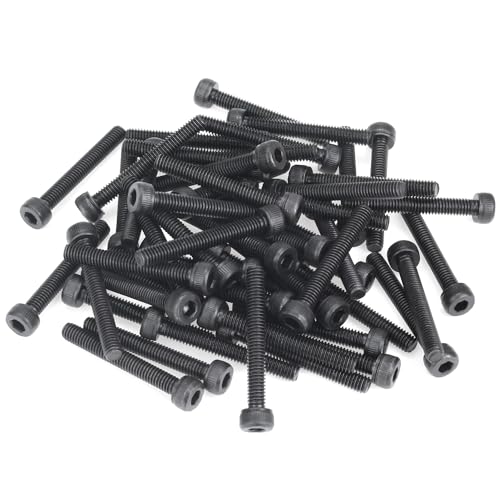55 Pieces M4 x 30mm Socket Head Cap Screws, Thread Pitch 0.7mm, Sutemribor M4 Black Screws, 12.9 Grade Alloy Steel, Black Oxide Finish, Fully Threaded - size: M4 x 30mm, style: Socket Head