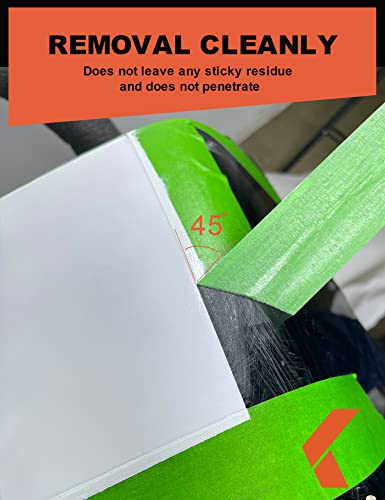KREFINISH Painters Tape for Car - Green No Residue Automotive Masking Tape - Heat Resistant for Paint Booth, 0.7 Inches x 60 Yards, 6 Rolls - size: 0.7in-6rolls