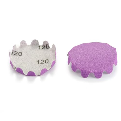MAXMAN 2"Sanding Discs, 120 Grit Flex Edge Sandpaper, for Drill/Bowl Sander | 50Pcs Wet/Dry Sand Paper, Hook and Loop Sanding Discs, Wavy Sand Paper, for Drill Sanding Attachments, Edge Sanding Tools - style: 120 Grit