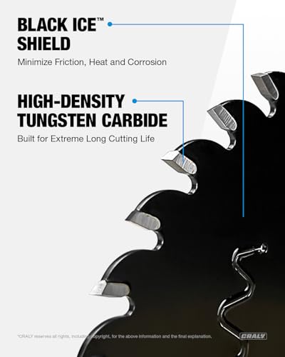 CRALY 4-1/2 Inch 36 Teeth Fine Finish Wood Cutting Circular Saw Blade, 3/8 Inch Arbor, Carbide Tipped, Thin Kerf, Black Ice™, for Plywood, MDF, OSB, Laminated, 2-Pack(C0436FF-2) - size: 4-1/2 inch, 3/8 inch arbor, 36T*2