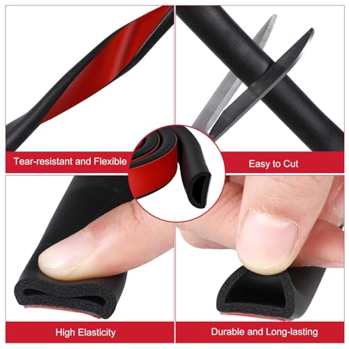 Pangda 13ft Foam Rubber D Shape Seal Strip 0.75" W x 0.38" H Self Adhesive EPDM Rubber Weather Stripping RV Slide Out Seal Heavy Duty Automotive Weather Stripping for Car Truck RV Boat Home - size: 13ft, style: 0.75" W X 0.38" H