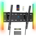 PERLESMITH Tilt TV Wall Mount with LED Light, TV Mount for 26–60 Inch TVs up to 115 lbs, Low Profile Backlit TV Bracket with Music Sync, Fits 8″/16″ Wood Studs, Max VESA 400x400mm, PSTVM74B - size: 23-60" Tilt TV Wall Mount with LED