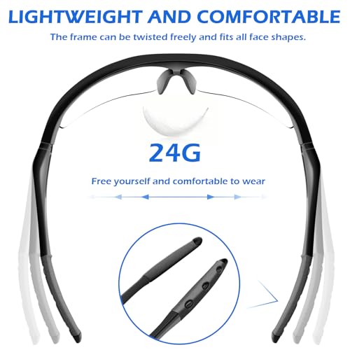 OXG Safety Glasses for Men Women, ANSI Z87 UV Protection Protective Eyewear - color: 24p-clear