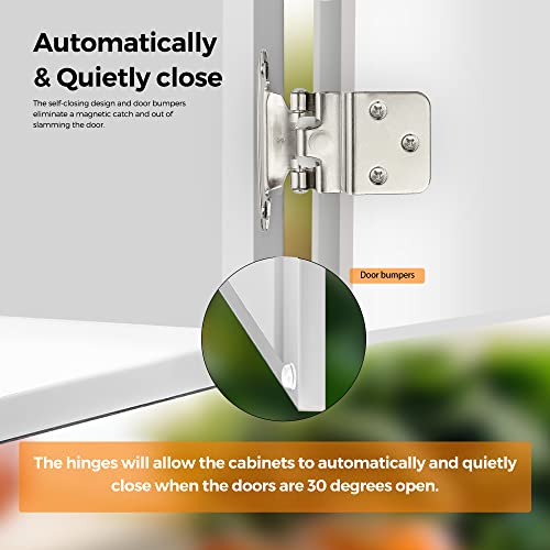 Ravinte Satin Nickel Kitchen Cabinet Hinges, 3/8" Inset, 20 Pack - size: 3/8" Inset