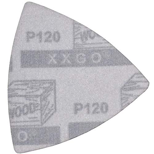 XXGO 60 Pcs 120 Grits 3-1/8 Inch 80mm Triangle Sanding Pads XG8020120 - size: 3-1/8 Inch Triangle - 120 Grit - 60 Pcs