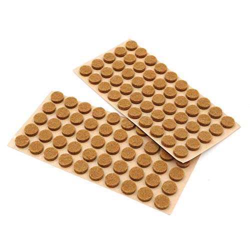 Furniture Felt Pads 3/8" (10mm) Diameter Round 3M Self Adhesive Protects Kitchen Cabinets, Drawers, Desks and Furniture Against Bumps and Scratches 100 Pack - Oak (Honey Brown) - color: Oak 100 Pack
