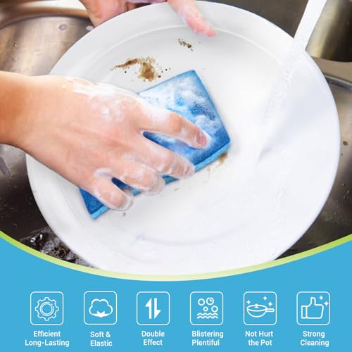 AIDEA Sponges Kitchen, Non Scratch Scrub Sponge-12Count, Dish Sponges - color: Blue