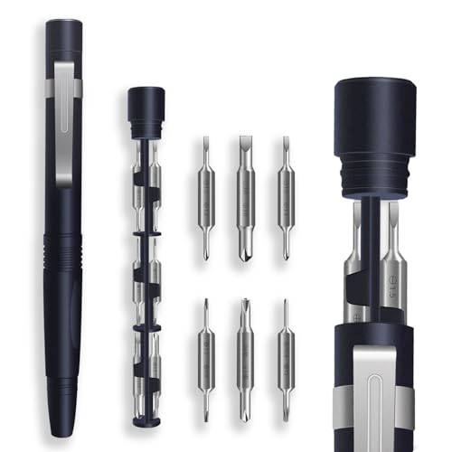 Mini Precision Screwdriver Pen 13 in 1, Magnetic Pocket Screwdriver Set, Small Repair Tool for Phone Laptop Computer Eyeglasses - color: Grey