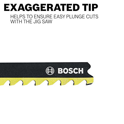 BOSCH T367XHM1 5-7 TPI Carbide Edge T-Shank Jig Saw Blades for All Purpose (1 Piece), 5-3/16" (Pack of 2) - size: 5-3/16" 5-7 TPI Carbide Edge - 2 pcs, style: Industrial