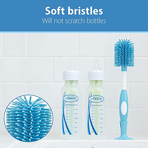 Dr. Brown's Baby Bottle and Nipple Brush Soft Touch and Sponge Brush, Blue Variety Pack, 2 -Pack - color: Blue Variety Pack, size: 2-Pack
