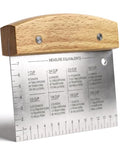 Superbaking Multipurpose Bench Scraper, 6" Grill & Dough Scraper with Ruler - size: Wooden Grip