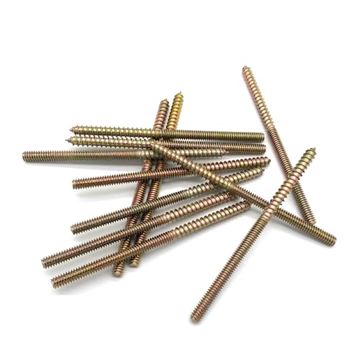 12 Pack 1/4-20 x 4-1/2 Inch Hanger Bolts Double Headed Wood Dowel Self-Tapping Screw for Furniture Double Threaded Rods 114.3mm Length - size: 1/4-20"x4-1/2"-12PCS