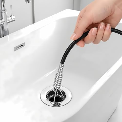 Drain Snake, Drain Clog Remover - Gutter Cleaning Tools Drain Cleaner for Toilet Sewer Shower Kitchen Bathroom Tub Clogged Drains Opener Cleaning Tool, Flexible Grabber Claw Pick Up Reacher (79 inch) - color: 79 inch