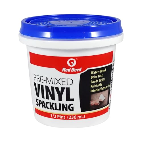 Red Devil 0532 Pre-Mixed Vinyl Spackling, 1/2 Pint - size: 1/2 Pint, style: 12 - Pack