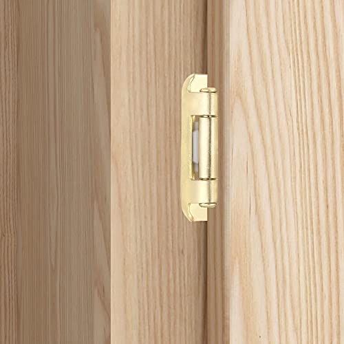Gold Kitchen Cabinet Hinges, 1/2” Overlay, 4 Pack - color: Gold