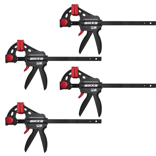 4-Pack 6" Bar Clamps for Woodworking Set with GS Certificate - size: 6''