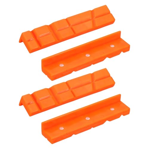 HARFINGTON 2 Set Vise Jaw Pads 5" Rubber V-Shape Magnetic Vise Soft Jaws Standard Anti-Scratches Vice Covers Tools for DIY Making Woodworking Clamping Plumbing, Orange - size: 5"