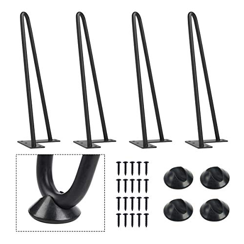 SMARTSTANDARD 12 Inch Heavy Duty Hairpin Furniture Legs, Black 4PCS - color: Black, size: 12 Inch