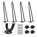 SMARTSTANDARD 12 Inch Heavy Duty Hairpin Furniture Legs, Black 4PCS - color: Black, size: 12 Inch