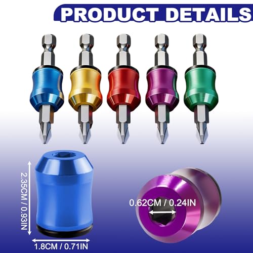 10 Pack Magnetic Screw Ring, Magnetic Screw Holder for Drill, Screwdriver Head Magnetic Ring, for Drill Tools, Mechanics, Carpenters, Household Repairs