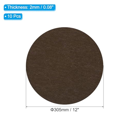 PATIKIL 12 Inch Diameter Lamp Base Felt, 10Pack 2mm Thickness Round Soft Adhesive Non-Slip Anti-Scratch Backed Felt for Lamp Furniture DIY Craft, Coffee - color: Coffee, size: 12 Inch