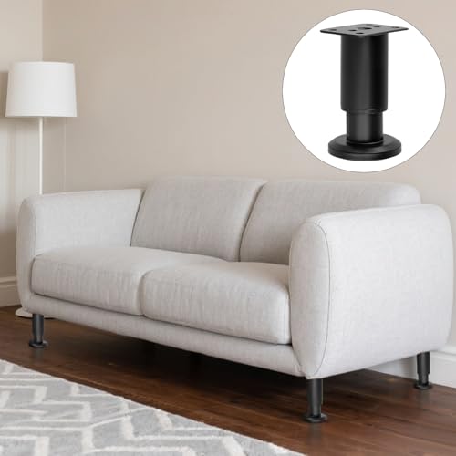 8 PCS Adjustable Metal Furniture Legs 3.15-4.72 Inch, Heavy Duty Replacement Support Legs with Screws for Sofa, Bed,Dining Table, Cabinet Reinforcement