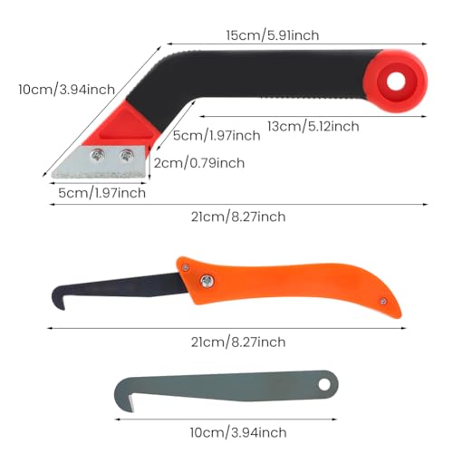 11‑Pack Grout Removal Tool Kit, Tile Grout Saw Remover Set with 2 Grout Saws, 6 Alloy Blades and 2 Cleaning Blades, Hand Tool for Tile Gap Repair & Cleaning