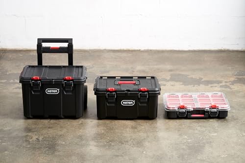 Keter Stack N Rolling Tool Box Modular Storage System 3 Piece - color: Black/Red, size: 3PC System