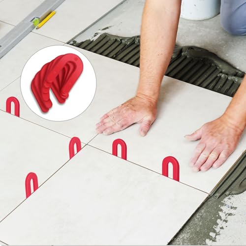 1/8 Inch Plastic Horseshoe Shims U Tile Spacers, Tile Leveling System Tile Spacers, for Tile Leveling System Floor Wall Tile Installation, 300 PCS - size: 1/8"