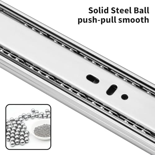 10 inch Soft Self Close Drawer Slides 6 Pairs (12pcs) Full Extension Ball Bearing 3 fold Full Stretch Side Mount Drawer Slides 100 LB Capacity Drawer Slide 10" Silver - size: 10 inch-250mm