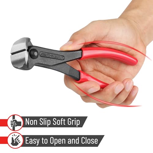 Bates- Nail Puller, 7 Inch Steel End Cutting Pliers - color: Red, size: 7", 1 Pack