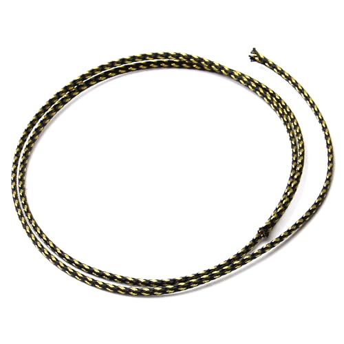 Othmro 1Pcs 0.5m/1.64ft PET Expandable Braid Cable Sleeving Flexible Wire Mesh Sleeve Black Gold,Manage Protect Cables Cords from Pets Chewing - color: Black Gold, size: 3mm x 0.5m