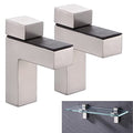 AWEN Solid Metal Adjustable Wood/Glass Shelf Bracket Wall Mount, 2 Pcs (Brushed Nickel) - size: Brushed Nickel-2pcs