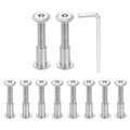 HARFINGTON 10 Set M6x40mm Hex Drive Socket Cap Bolt and M6x15mm Nuts with M4 Hex Wrench, Furniture Connector Bolts and Screws for Furniture Countersunk Belt, Silver - size: M6x40mm, M6x15mm