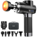 HEYCHY Massage Gun Deep Tissue, 6 Heads Muscle Massager Heat Therapy - color: Gloss Black