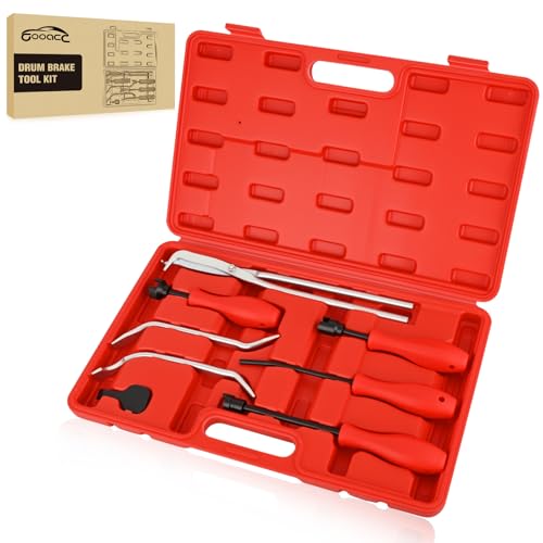 GOOACC 8PCS Drum Brake Tool Kit w Spring Pliers Adjustment Spoons Set Red - color: 8pc Brake Tool Red