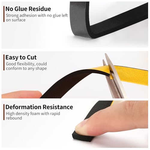 Yotache Weather Stripping Door Seal Strip 1/2x1/4 inch, 16.5 Ft - size: 1/2"x1/4"x16.5 FT
