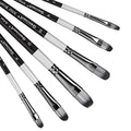 Genixart Filbert Paint Brush Set - Art Paintbrushes Acrylic Oil Watercolor - size: Filbert - 6 Pcs