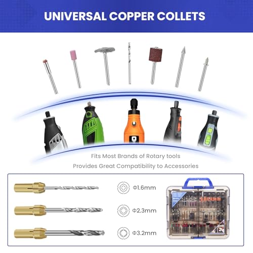 HARDELL 508PCS Rotary Tool Accessories Kit for Sanding Cutting Polishing - color: Blue