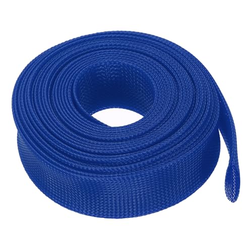 uxcell Expandable Sleeving, 1 1/2-inch 25ft Cable Sleeve, Blue - color: Blue, size: 1 1/2-inch x 25ft