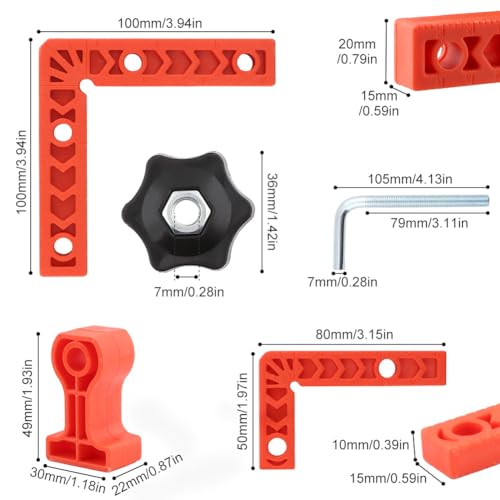 16pcs Right Angle Clamp Set, 90 Degree Clamp,Positioning Squares, 3/4inch x 8 Right Angle Clamp with 8 Clamp,Corner clamps Woodworking Tool