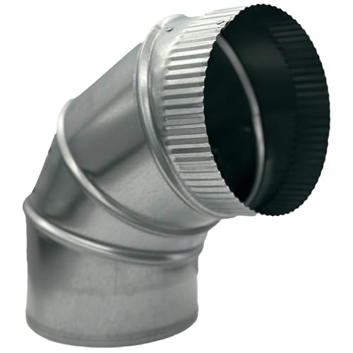 6" Adjustable Duct Elbow 90 Degree HVAC - Galvanized Sheet Metal 28-Gauge Duct Connector - Ideal for Round Tube Air Ventilation & Vent Pipe Ductwork (6 Inch) - size: 6 Inch