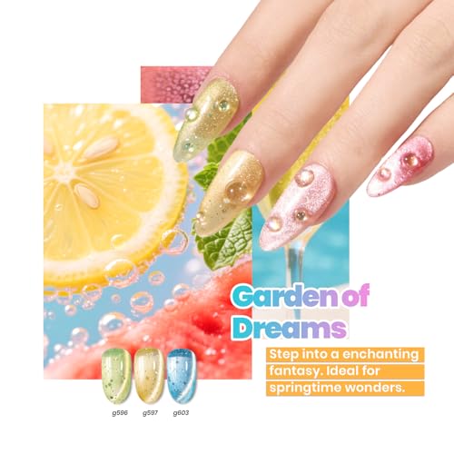 Beetles Bubbly Mixology Cat Eye Gel Nail Polish Set, 8 Colors Pastel Gel - color: 0-0-0-Bubbly Mixology