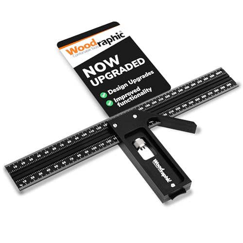 Large Combination Square for Woodworking – 300mm Triangle Ruler with Side Scale | CNC-Machined Aluminum Precision Layout Tool | 90 Degree Right Angle Framing & Marking Square - size: 300mm
