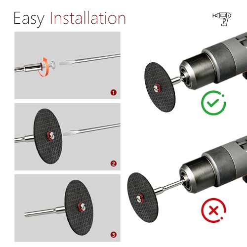 60Pcs Rotary Tool Cut Off Wheel 1-1/4 inch Reinforced Fiberglass Cut Off Wheels and 4Pcs Mandrels