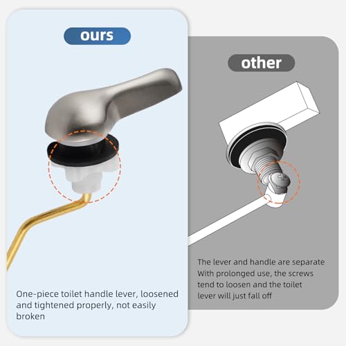 iFealClear Universal Metal Toilet Tank Flush Lever Replacement, Side Mount Toilet Handle Replacement Kit, Solid Brass Toilet Trip Lever Fits Most Toilets, Stainless Steel Chain, Brushed Nickel - color: Brushed Nickel, style: Side Mount Design
