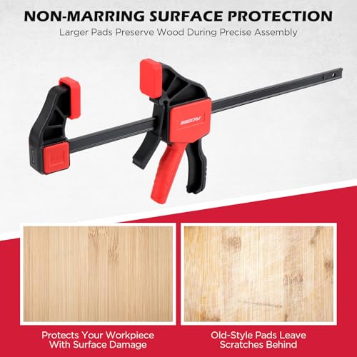 3-Pack 12 Inch Bar Clamps for Woodworking with Clamp Connector, 12" Quick-Release Wood Clamps with 150 LBS Load Limit, Trigger Clamp Set, One-Handed Clamps/Spreader Ideal for Woodworking DIY Projects - style: 12" (3-Pack) | Extends to 24"+