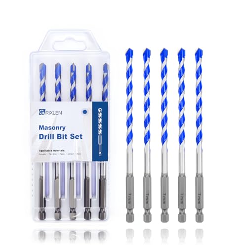 5 Pack 9/32" / 7mm Masonry Drill Bit Set for Concrete,Hex Shank,4" Length - size: 9/32 inch（ 5 Pack ）, style: Hex Shank